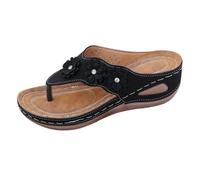 Sandalias para mujer, sandalias de mujer con plantilla, elegantes sandalias con flores, sandalias de cuña, sandalias de verano, tallas grandes, sandalias de playa, sandalias de moda para la playa