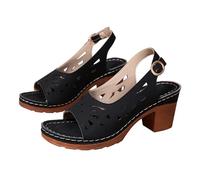 Sandalias para mujer, sandalias de tacón de bloque para mujer, de un solo color, para bailar, con soporte de arco, sandalias deportivas con plataforma, sandalias de cuña, antideslizantes, sandalias de