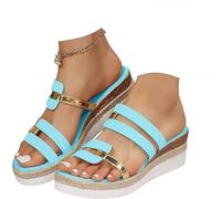 Sandalias para mujer, sandalias y chanclas para mujer, zapatos planos de cuña, puntera abierta, alpargatas para mujer, hebilla de verano, correa al tobillo, plataforma romana, zapatos para caminar en