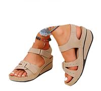 Sandalias para mujer, sandalias y chanclas para mujer, zapatos planos para mujer, ajuste ancho, puntera abierta, hueca, correa al tobillo, plataforma transpirable, verano, playa, caminar, zapatos de