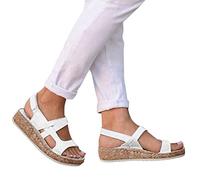 Sandalias para mujer, verano, casuales, con cuña, elegante, ortopédica, con Scratch Nu-pies, suela suave, caminar y viaje, para mujer, sandalia de punta abierta, correa de tobillo elástica, zapatos de