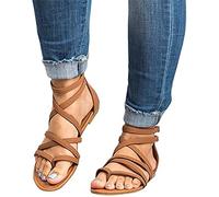 Sandalias para Mujer Zapatillas Elegantes para Mujer Zapatillas con Punta Abierta para Mujer Chanclas Zapatos Romanos Sandalias de Verano Chanclas de Tobillo cómodas Informales Sandalias de Viaje de
