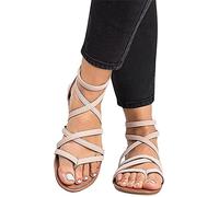 Sandalias para Mujer Zapatillas Elegantes para Mujer Zapatillas con Punta Abierta para Mujer Chanclas Zapatos Romanos Sandalias de Verano Chanclas de Tobillo cómodas e Informales Sandalias de Viaje