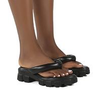 Sandalias para Mujeres Diseño Damas Flip-Flops Damas Gruidas Bottom Bottom Slippers Open Toe Damas Slippersschwarz, 6.5 Reino Unido