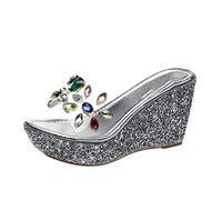 Sandalias para Mujeres Mujeres Sombras Gruesas Tacones Altos Mulas Slides Beach Shoes6.5 Reino Unido