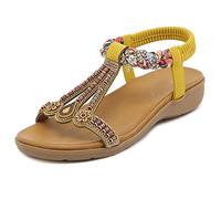 Sandalias para Mujeres Pequeñas Sandalias livianas Ligeros Banda elástica Jewel Petal Zapatos7.5 Reino Unido