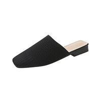 Sandalias para Mujeres Slippers Slippers Mujeres Tlás de Punto se extienden Sandalias Zapatos Tacón bajo Toe Cerrado Malas de Malla Transpirable Mulas9