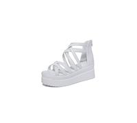 Sandalias para Mujeres Summer Sandalias Sandalias Base de Esponja Altura Sandalia Blanca Sandalia3.5 Reino Unido