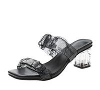 Sandalias para Mujeres Zapatillas Mujeres Mujeres Sandalia Sandalia Mal de Malla Trenzada Mesh Transparente Tacos Cuadrados Tacones Femenino9