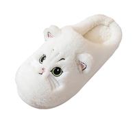 Sandalias para niña 32 Oferta Otoño e Invierno Gato Dibujos Animados Zapatillas de Felpa Lindas Zapatillas Cálidas para la Casa Invierno Cerrada Delante, Color blanco., 43 EU