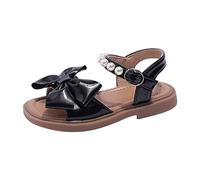 Sandalias para niña, suela suave, zapatos de princesa, zapatos de playa, zapatos para aprender a andar, Negro , 27 EU X-Estrecho