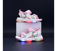 Sandalias para Niñas con Luces, Nuevas Sandalias de Playa de Dibujos Animados de Moda para el Verano 2025, Zapatos de Luces para Bebé, Sandalias de Princesa Gato de Dibujos Animados