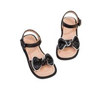 Sandalias para niñas pequeñas, zapatos de verano para niños, sandalias antideslizantes y planas, zapatos elegantes de princesas de moda para la escuela y el tiempo libre, Negro , 24 EU