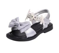 Sandalias para niñas, zapatos de playa con lazo, sandalias casuales para niños, zapatos de lucha libre y, Silver, 31 EU