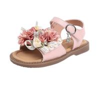 Sandalias para niños y niñas con flores princesas zapatos de verano vacaciones playa zapatos de verano zapatos de playa casual sandalias planas antideslizantes para boda, cumpleaños, dama de honor
