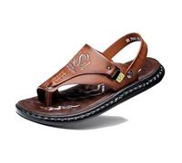 Sandalias Planas Ajustables Para Hombre Con Corrector De Juanetes Y Soporte Para El Arco Del Pie Chanclas Informales De Verano, Transpirables Suaves Con Punta Abierta Usos, Día Del Padre(Dark brown,43