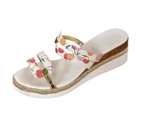 Sandalias planas color bloqueador impresión de cuero suave tejido fondo grueso inclinado sandalias zapatillas mujer verano plantillas de cuña sandalias mujer verano verano verano 2026 transpirable