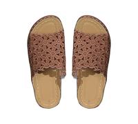 Sandalias planas con corte floral para mujer, informales, sin cordones