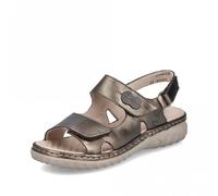 Sandalias Planas De Cuero Bronce RIEKER 60462-90 Para Damas