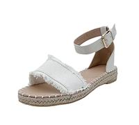 Sandalias planas de cuero para mujer, sandalias de tiras sin tacón con lazo alrededor del tobillo, sandalias abiertas de cuero, sandalias de verano antideslizantes, sandalias de verano, sandalias