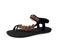 Sandalias planas de estilo bohemio con punta redonda y tiras en forma de corazón, calzado informal de verano para la playa. Versatilidad para tu Ritmo Diario