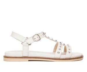 Sandalias planas de piel mujer E615921D Nerogiardini 36 Blanco