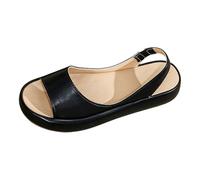 Sandalias planas de plataforma para mujer, de verano, ortopédicas, de ajuste ancho, puntera abierta, sandalias de playa con correa para el tobillo para mujer, estilo casual, soporte de arco, zapatos