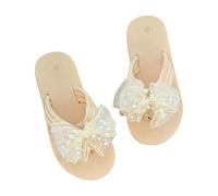 Sandalias planas de playa para mujer, elegantes, con lazo, zapatos de verano con plantilla, zapatos de playa monocolor, zapatos abiertos, sandalias de verano para la playa, con parte inferior suave