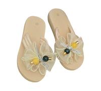 Sandalias planas de playa para mujer, elegantes, con lazo, zapatos de verano con plantilla, zapatos de playa monocolor, zapatos abiertos, sandalias de verano para la playa, con parte inferior suave