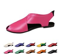 Sandalias planas de punta abierta para mujer, sandalias planas de cuero duradero para verano, playa, boda, fiesta, casual, al aire libre, Green, 39 1/3 EU