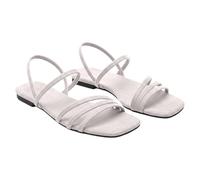 Sandalias planas de tacón bajo con tira fina, cómodas, versátiles y elegantes, ideales para el verano y ocasiones informales. Punta abierta casual