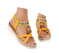 Sandalias planas de verano para mujer, sandalias planas de verano, estilo bohemio, con punta abierta, para tiempo libre, playa, zapatos con perlas de estrás, sandalias ortopédicas, con correa en T