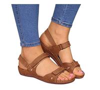 Sandalias Planas Deportivas Mujer Cómodo,Trekking,Deportivas, Cómoda Sandalia de senderismo Punta abierta de Caminar Antideslizantes Zapatos de Viaje Verano Playa con Ajustable al Tobillo