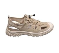 Sandalias planas elegantes para hombre, con soporte para fascitis plantar, puntera abierta, sandalias de piel, cómodas pantuflas con tiras para el verano, a, 6 UK 3X-Narrow