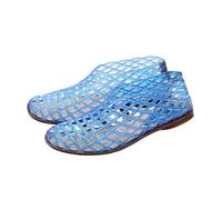 Sandalias planas huecas de gelatina para mujer, ballet, ballet, plástico, suave, malla de jalea, bailarinas transparentes para verano, playa, punta redonda, antideslizante, a la moda, sin cordones