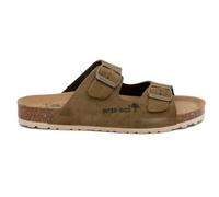 Sandalias Planas Interbios 7600 Caqui para Mujer | Sandalias Anatómicas de Piel con Suela Flexible - Mujer color: Kaki talla: 39
