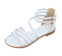 Sandalias planas lisas para mujer, para primavera, falt, sexy, a la moda, playa, verano, vacaciones, cómodas, informales, gladiador, lindas cuerdas, cómodas, cómodas, para verano, trabajo, oficina