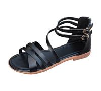 Sandalias planas lisas para mujer, para primavera, falt, sexy, a la moda, playa, verano, vacaciones, cómodas, informales, gladiador, lindas cuerdas, cómodas, cómodas, para verano, trabajo, oficina