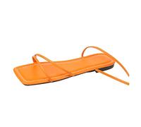 Sandalias Planas Mujer Cómodas Sandalias Negras Damas Fashion Solid Color Abre La Correa de Anillo Flat Sandals Sandalia Con Cuña Mujer Hebilla (Orange,41)