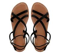 Sandalias Planas Mujer Espartanas, Desnudos Verano Cómodo, Zapatos Verano Con Bridas Cruzadas, Punta Abierta, Brida Tobillo, Suela Plana, Slip-On Enhebrado | Playa Vacaciones Marche Ciudad Exterior
