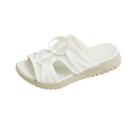 Sandalias Planas Mujer Mulas Abiertas Desnuda Claquetas | Malla, Malla Calada, Punta Abierta Peep Toe, Cortes Laterales, Cordones, Suela Gruesa Cranteada, Slip-On Enhebrar | Verano Ciudad Playa, 01