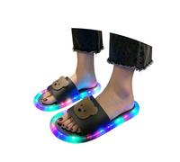 Sandalias Planas Mujer Verano Patrón Piedra Suela Suave Cadena Casual Interior Exterior, Le Noir, 41 EU