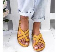 Sandalias planas ortopédicas con corrección de juanetes para mujer, con soporte de arco, puntera abierta, de piel, para uso casual de verano, 003, 40EU