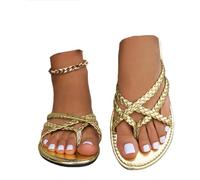 Sandalias planas para mujer, a la moda, trenzadas, con puntera trenzada, con tiras, para primavera y verano, zapatos con tira trasera, para mujer, informales, viajes, transpirables, sandalias de