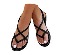 Sandalias planas para mujer, a la moda, trenzadas, con puntera trenzada, con tiras, para primavera y verano, zapatos con tira trasera, para mujer, informales, viajes, transpirables, sandalias de