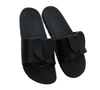 Sandalias planas para mujer, diseño de corazón 3D, informales, puntera abierta, para verano, para interiores y exteriores, Black, 38 EU