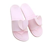 Sandalias planas para mujer, diseño de corazón 3D, informales, puntera abierta, para verano, para interiores y exteriores, Pink, 37 EU