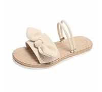 Sandalias planas para mujer, sandalias de verano sin cordones, sandalias con pajarita, sandalias de playa ligeras, cómodas sandalias de verano, sandalias trenzadas, sandalias bohemias, tallas 36-43