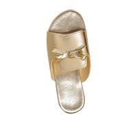 Sandalias planas para mujer, tallas grandes, sandalias de ocio de color sólido, ligeras, elegantes para fiestas de noche, zapatos de fiesta, sandalias romanas transpirables con suela de piel, dorado