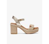 POPA Sandalia de tacón ancho Nerina Amura de yute en oro para Mujer - Mujer color: oro talla: 39